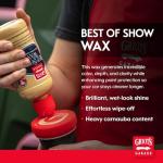 Griot's Garage Best of Show Wax for Car Detailing and Polishing, Carnauba-Packed Wax Coating for High-Gloss Shine and Paint Protection, 11171, 16oz