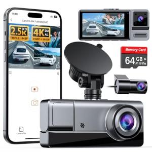 Icesky 3-Channel WiFi 4K Dash Cam Bundle