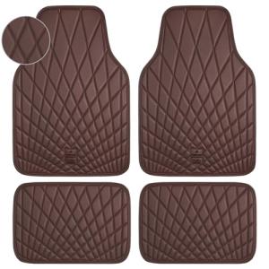 Premium Faux Leather Waterproof Car Floor Mats Set
