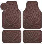 Premium Faux Leather Waterproof Car Floor Mats Set