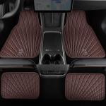 Premium Faux Leather Waterproof Car Floor Mats Set