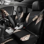 Leopard Print Car Seat Covers and Accessories Set