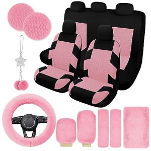 JINGSEN 17-Piece Plush Car Seat Cover Set