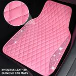 CAR PASS 5-Piece Rose Rhinestone Car Mat Set