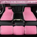 CAR PASS 5-Piece Rose Rhinestone Car Mat Set
