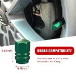8 PCS Aluminum Tire Valve Stem Caps - Green