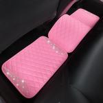 CAR PASS 5-Piece Rose Rhinestone Car Mat Set