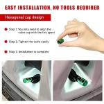 8 PCS Aluminum Tire Valve Stem Caps - Green