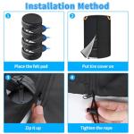 Eakertte Waterproof Tire Storage Cover with Reflective Handles