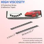 Front Bumper Scrape Guard Set, 8pcs Rubber Black Car Bumper Protector, Universal Bumper Anti Scratch Protector for Lowered Cars, Carbon Fiber Splitters and Aftermarket Bumper Lips