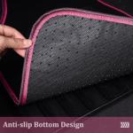 CAR PASS Embroidery Butterfly and Flower Car Floor Mats, Pink Car Floor Mats Universal Fit 95% Automotive,SUVS,Sedan,Vans,for Cute Women,Girly,Set of 4 (Black with Pink)