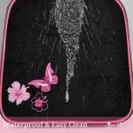 CAR PASS Embroidery Butterfly and Flower Car Floor Mats, Pink Car Floor Mats Universal Fit 95% Automotive,SUVS,Sedan,Vans,for Cute Women,Girly,Set of 4 (Black with Pink)