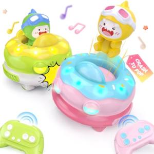 DEERC 2 Pack Remote Control Ejecting Bumper Cars