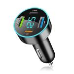 4-Port Fast Car Charger with Voltmeter Display