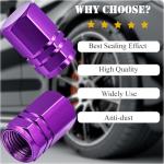 Purple 8PCS Tire Valve Stem Caps with O-Ring