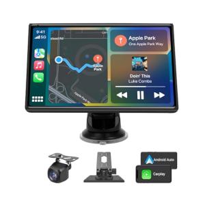 2025 Enhanced Carplay Screen for Car - 7" HD Portable Carplay & Android Auto with Bluetooth, HD Backup Camera, GPS Navigation, Siri, FM Radio, AUX, and Mirror Link – Compatible with All Vehicles