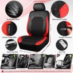 CAR PASS Universal Leather car seat Covers Sport fits Most Cars, SUVs, Trucks, and Vans (Full Set, Black Red)