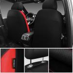 CAR PASS Universal Leather car seat Covers Sport fits Most Cars, SUVs, Trucks, and Vans (Full Set, Black Red)