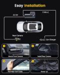 GKU Dash Cam Front and Rear Camera – 4K+1080P Dual Dash Camera for Cars with 64GB SD Card, 5GHz WiFi & App Control, Night Vision, Parking Mode, G-Sensor, Loop Recording, WDR, 170° Wide Angle