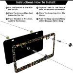 Woodland Fern Dragonfly License Plate Frame Set