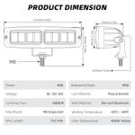 DERI 6 Inch Amber LED Fog Light Bar 2PCS