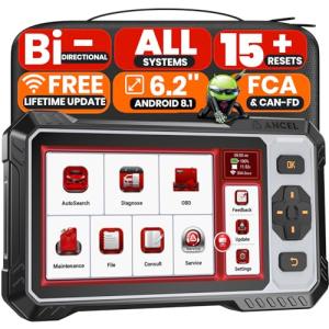 ANCEL OBD2 Scanner FX6100 Bidirectional Scan Tool, All Systems Car Scanner Diagnostic Tool with Active Test, 15+ Reset Services, Oil Light/EPB/BMS/ABS Bleeding/SAS Reset, CAN-FD, AutoVIN, Free Update