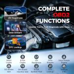 LAUNCH OBD2 Scanner CRP123X V2.0, 2025 Lifetime Free Update Diagnostic Scan Tool, Car Check Engine Code Reader with Oil/Brake/SAS/BMS/D.P.F/ABS Bleeding/Throttle Reset, FCA SGW, Auto VIN, Battery Test