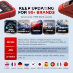 LAUNCH OBD2 Scanner CRP123X V2.0, 2025 Lifetime Free Update Diagnostic Scan Tool, Car Check Engine Code Reader with Oil/Brake/SAS/BMS/D.P.F/ABS Bleeding/Throttle Reset, FCA SGW, Auto VIN, Battery Test