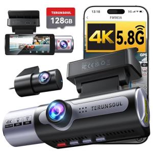 4K Front and Rear Dash Cam with 128GB Card
