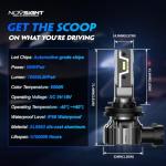 NOVSIGHT H11 9005 LED Bulbs - Super Bright 6500K