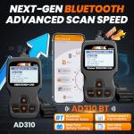 (Upgraded AD310) ANCEL AD310BT OBD2 Scanner Bluetooth - Check Engine Code Reader, Escaner Automotriz with Premium App On iOS & Android, Car Diagnostic Scanner for All Vehicles After 1996