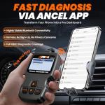 (Upgraded AD310) ANCEL AD310BT OBD2 Scanner Bluetooth - Check Engine Code Reader, Escaner Automotriz with Premium App On iOS & Android, Car Diagnostic Scanner for All Vehicles After 1996