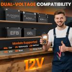 ANCEL AD410 PRO OBD2 Scanner and Battery Tester,2-in-1 Car Diagnostic Tool,Check Engine Light,EVAP Test,Live Data,6V/12V Battery Analyzer with Cranking & Charging System Test for Car Motorcycle