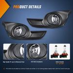 Nilight Fog Light Assembly Compatible with 2013 2014 2015 Nissan Altima Clear Lens w/H11 12V 55W Bulbs