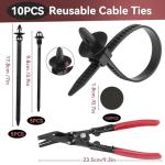 2080Pcs Car Retainer Clips & Fasteners Kit – 33 Universal Sizes Nylon Bumper, Fender Rivets, Door Panel Clips, and Plastic Rivets with 10 Cable Ties and Removal Tool for Toyota, Ford, Benz (2080pcs)