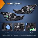 Nilight Fog Light Assembly Compatible with 2013 2014 2015 Nissan Altima Clear Lens w/H11 12V 55W Bulbs