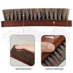 Euvia 100% Horsehair Shoe Brush - 7" Solid Beech Wood Leather Shine Brush for Boots, Shoes, & Car Interiors - Soft Polishing Bristles for Buffing & Cleaning (7" Brush 1pc)