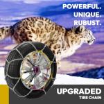 SNOCATENA Auto Tightening Snow Chains for Car – Quick Fit, Easy Installation, Reusable Universal Tire Chains for Winter Emergency Traction (Set of 2)