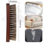 Euvia 100% Horsehair Shoe Brush - 7" Solid Beech Wood Leather Shine Brush for Boots, Shoes, & Car Interiors - Soft Polishing Bristles for Buffing & Cleaning (7" Brush 1pc)