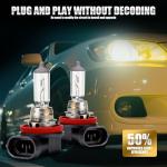 gunhunt 2 PCS Car H11-55W Halogen Bulb, 12V Quartz Lamp Beam Low/High Beam Fog Light Replace, All-in-one Plug and Play Lighting, Suitable for Replacement of Original H11 Bulb Model (Warm White Light)