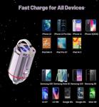 LJkoke USB Car Charger Adapter Fast Charging PD45W+QC3.0 Dual Port Cigarette Lighter Charger for iPhone 16/15/14/13/12/11/Pro Max, iPad, Samsung Galaxy S25 S24/S23/S22/S21, Pixel, Android - Purple