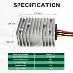 36V/48V to 12V DC Step Down Converter 10A 120W Buck Voltage Reducer Power Supply Transformer for Car Truck Golf Cart Boat LED Light CCTV Radio GPS Fan Solar System