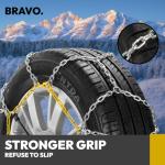 SNOCATENA Auto Tightening Snow Chains for Car – Quick Fit, Easy Installation, Reusable Universal Tire Chains for Winter Emergency Traction (Set of 2)