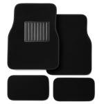 Black Universal Carpet Auto Floor Mats 4 Piece