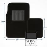 Black Universal Carpet Auto Floor Mats 4 Piece