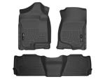 Husky Liners Weatherbeater Floor Mats | Fits 2007-2014 Chevrolet Suburban 1500 & GMC Yukon XL1500; 2007-2013 Cadillac Escalade EXT & Chevrolet Avalanche | Front & 2nd Row, 3-pc Black - 98261