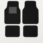 Black Universal Carpet Auto Floor Mats 4 Piece