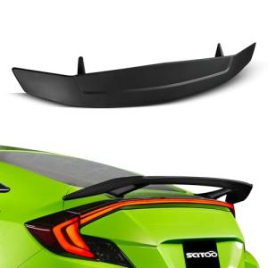 SCITOO ABS Spoiler Wing Fit for Most Cars Universal Custom Style 1PC Matte Black Rear Rear Trunk Spoiler Wing with 3rd Brake Light