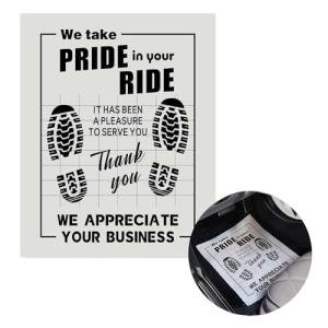 100Pcs Paper Floor Mats for Cars, Disposable White Automotive Floor Mats Kraft Paper, Waterproof Car Foot Pads Protective Papers, Thank You Mats for Car Detailing, Auto Dealership (20" x 16")