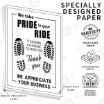 100Pcs Paper Floor Mats for Cars, Disposable White Automotive Floor Mats Kraft Paper, Waterproof Car Foot Pads Protective Papers, Thank You Mats for Car Detailing, Auto Dealership (20" x 16")